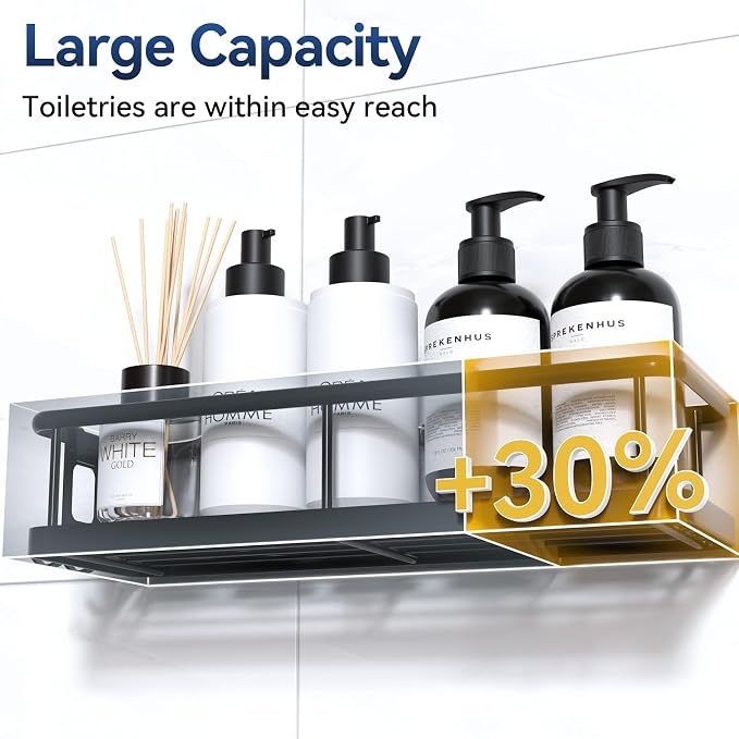 YASONIC Shower Caddy Adhesive, Rustproof Shower Organizer, Large Capacity - Image 4