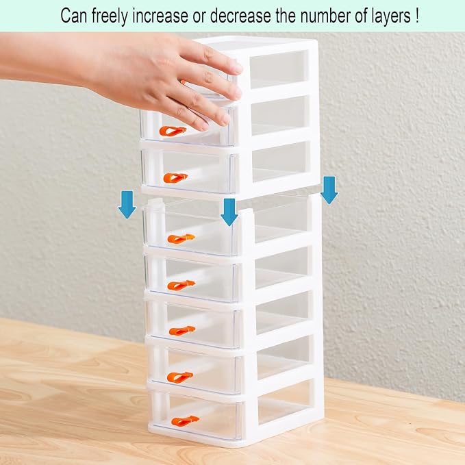 Gagee 5 Drawer Mini Stackable Storage Drawers, - Image 7