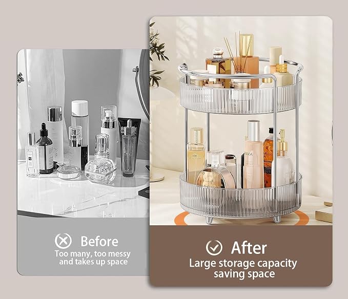 360° Rotating Makeup Organizer for Vanity, Skincare Perfume Organizers and - Image 6