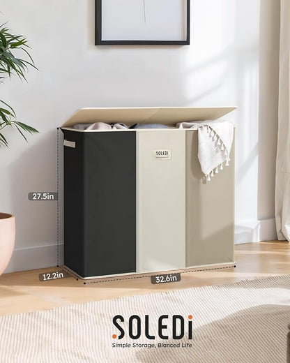 SOLEDI 180L 3-Section Laundry Hamper - Image 6