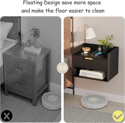 Arbuxzuy Floating Nightstand Set of 2, Wall Mounted Nightstand - Image 5