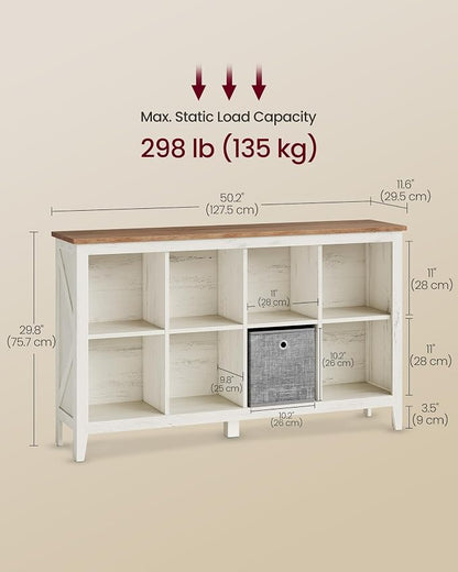 VASAGLE Liry Collection Farmhouse Bookcase, 8-Cube Storage Organizer - Image 6