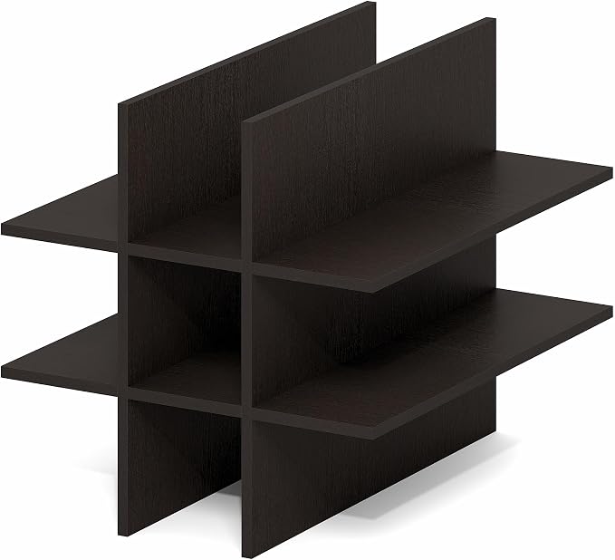 Furinno Cubicle 9-Compartment Cube Insert, Grid Cube Organizer, Dark Oak | - Image 9