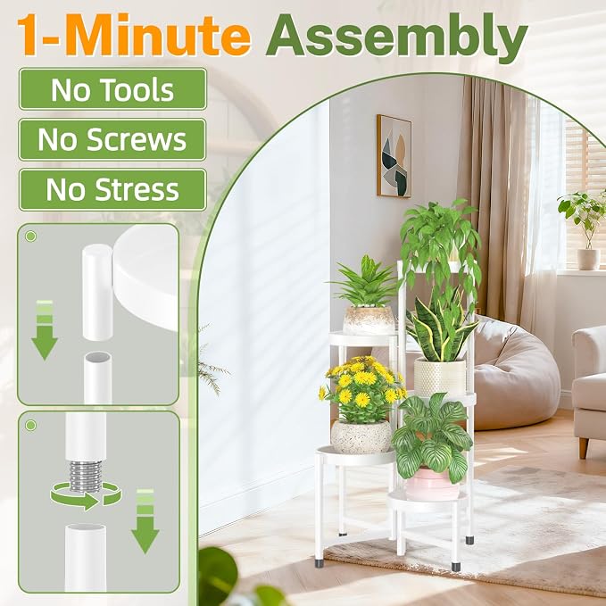 iDavosic.ly Plant Stand Indoor Outdoor, 5 Tier Corner Metal Flower Display - Image 2