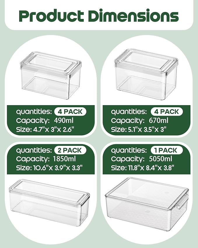 KEMETHY 11 Pack Refrigerator Organizers and Storage, Stackable Fridge Organizer - Image 2