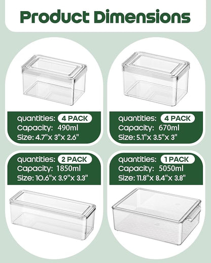 KEMETHY 11 Pack Refrigerator Organizers and Storage, Stackable Fridge Organizer - Image 2