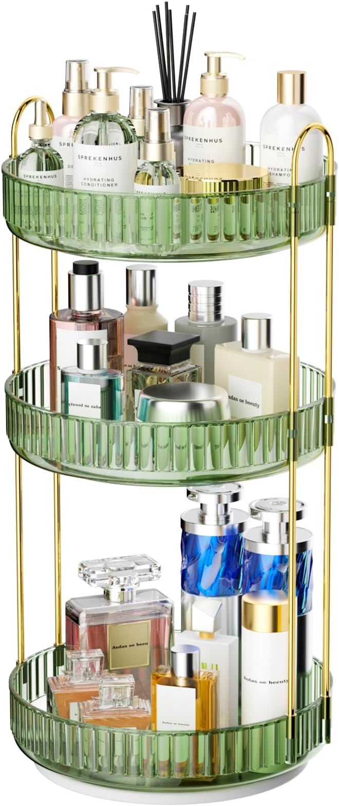 GTI 360°Rotating Makeup Organizer, 3 Tier Large Capacity Perfume Cosmetics by GTI