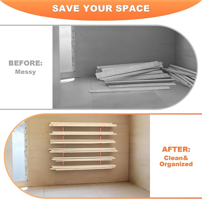 Ultrawall Lumber Storage Rack Wall Mount Wood Storage Racks, Metal Wood - Image 6