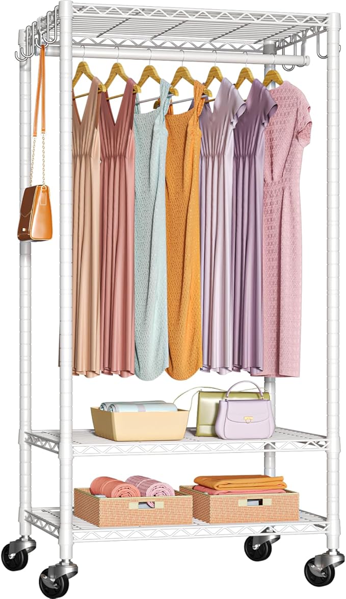 FUTASSI P6 Medium Rolling Clothes Rack Heavy Duty, Clothing Racks by FUTASSI