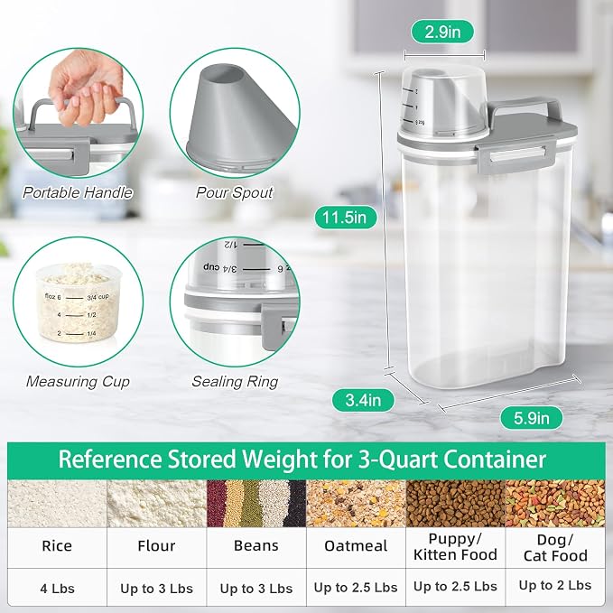 TBMax Rice Storage container 4 Lbs, Small Rice Dispenser - Image 3