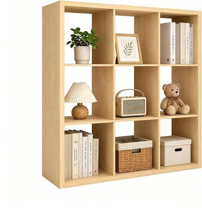 CTESNE【Wooden Thick Frame 9 Cube Storage Organizer Shelf by CTESNE