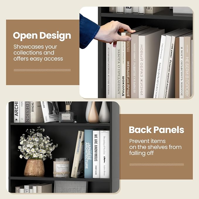 Giantex 6-Tier Bookcases Set of 2, Freestanding Storage Organizer w/Open Shelves - Image 5