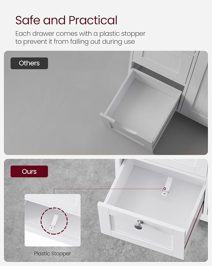 VASAGLE Floor Storage Cabinet, Freestanding Storage Unit - Image 6