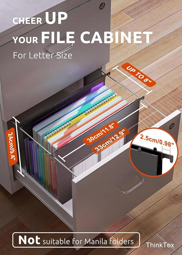 ThinkTex Plastic Expanding Hanging File Folders, 7 Innovative 1.2" Accordian - Image 2
