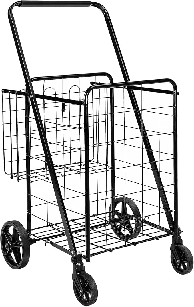 Amazon Basics Foldable Collapsible Shopping Utility Cart by AmazonBasics