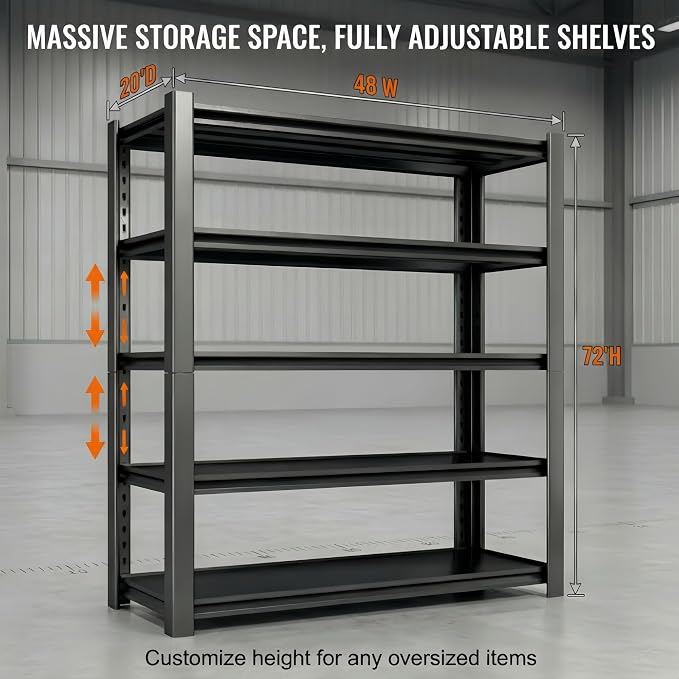 3500 LBS Heavy Duty Garage Shelving, Adjustable Boltless Steel Storage Rack - Image 2