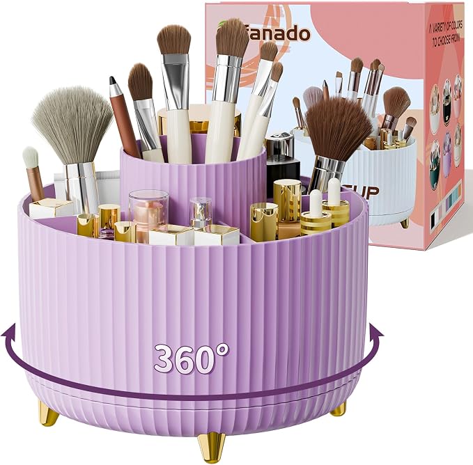 360° Rotate Makeup Brush Holder Organizer, Makeup Organizers Countertop by Unknown