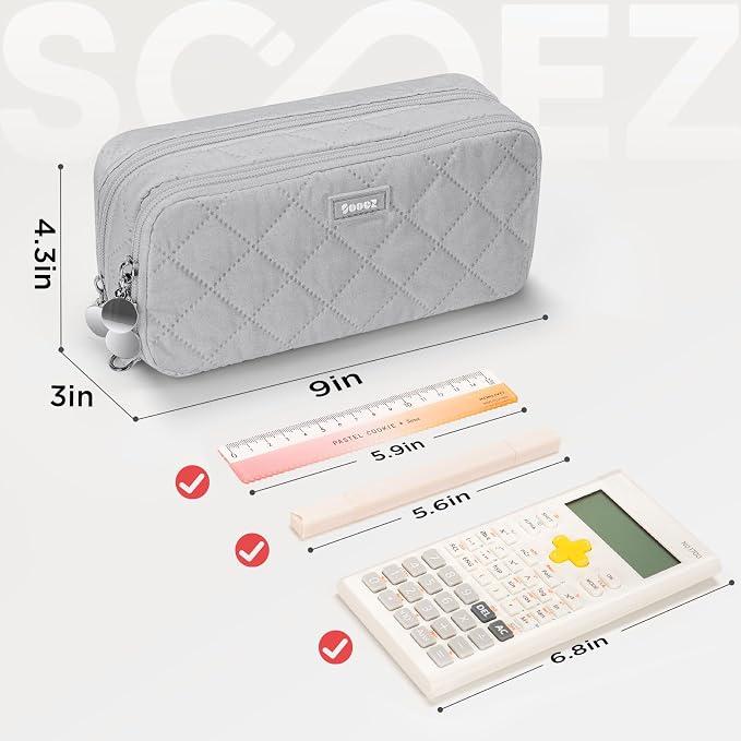 Sooez Large Pencil Case Pouch, Extra Big Pencil Bag - Image 5