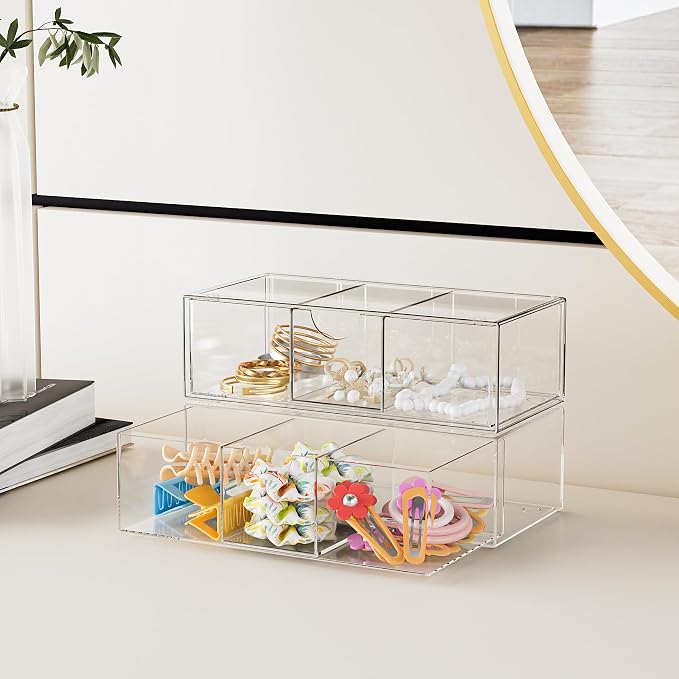Hair Accessories Organizer for Girls, Cute Small Stackable Storage Drawer - Image 6