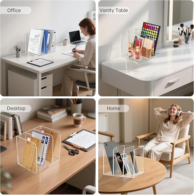 Acrylic Desk Organizer Book Organizer, Magazine File Holder, Vertical File - Image 7