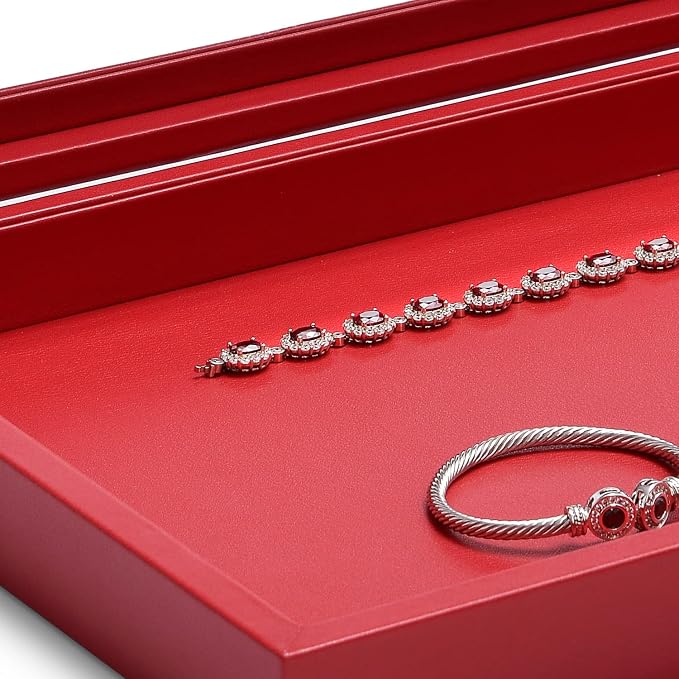 Oirlv Premium Red Leather Jewelry Tray - Image 5