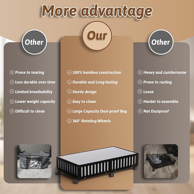 Bamboo Under Bed Storage Containers - Image 4