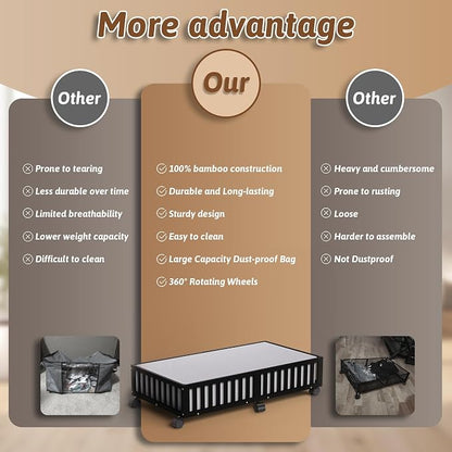Bamboo Under Bed Storage Containers - Image 4