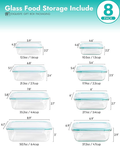 8-Piece Borosilicate Glass Food Storage Containers Set - Image 8