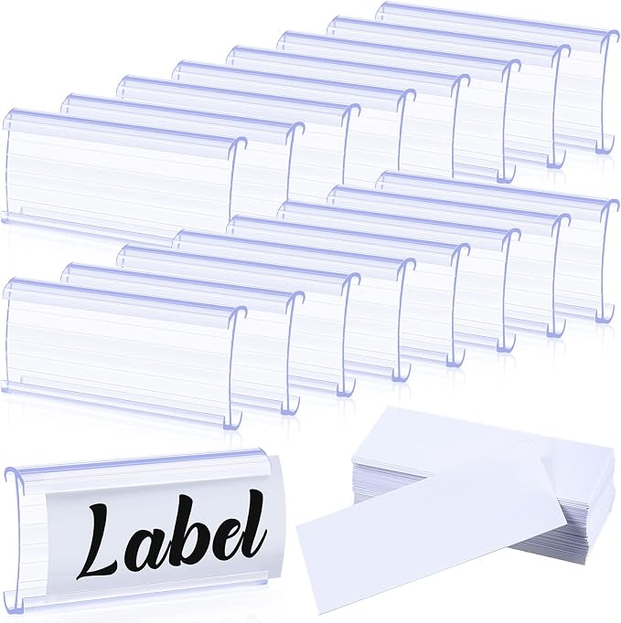 150 Pcs Plastic Wire Shelf Label Holders by Yulejo