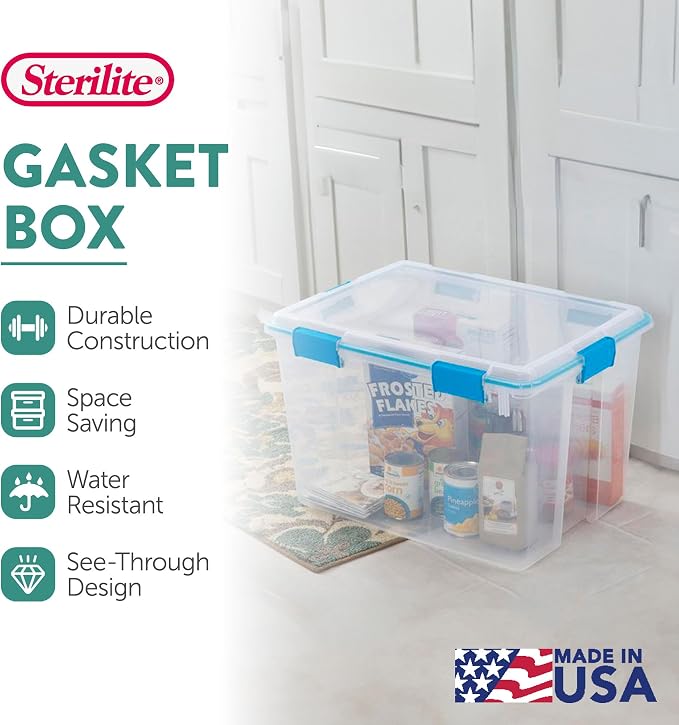 Sterilite 4-Pack Gasket Box, Weather-Resistant Storage Bins - Image 3