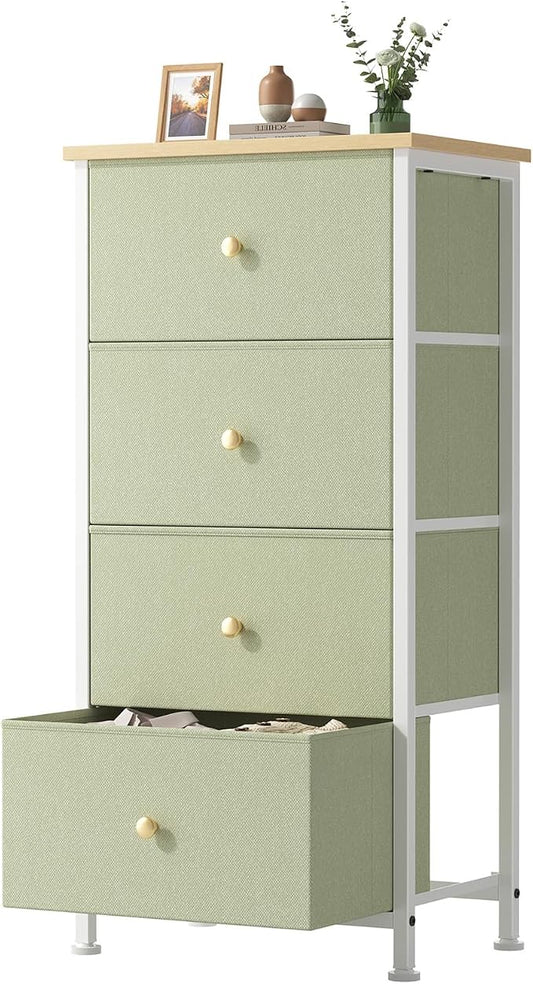 Sweetcrispy Dresser for Bedroom, 4 Drawer Storage Cabinet, Tall Nightstand | by Sweetcrispy