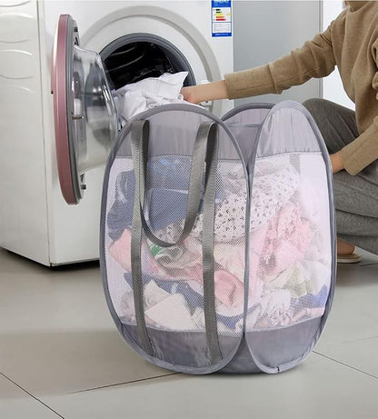 with strong handles Laundry Hamper, Tear Proof Pop Up Laundry Hampers, foldable - Image 5
