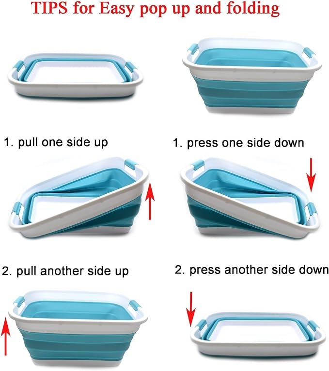 SAMMART 41L Collapsible Plastic Laundry Basket-Foldable Pop Up Storage - Image 7