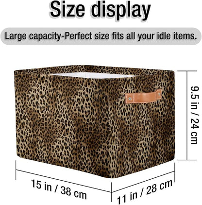 Basket Storage Bins Animal Leopard Cheetah Skin Rectangle Cube Basket Box Kids - Image 4