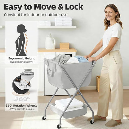 STORAGE MANIAC Collapsible Laundry Cart - Image 5