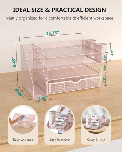 WALI Desk File Organizer, 4 Tier Desktop Paper Letter Tray Organizer - Image 8