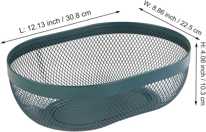 AJIODA Metal Mesh Steel Basket, Oval Metal Wire Storage Organizer Baskets Multi - Image 3