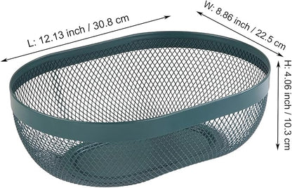 AJIODA Metal Mesh Steel Basket, Oval Metal Wire Storage Organizer Baskets Multi - Image 3
