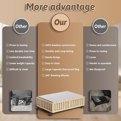 Bamboo Under Bed Storage Containers - Image 4