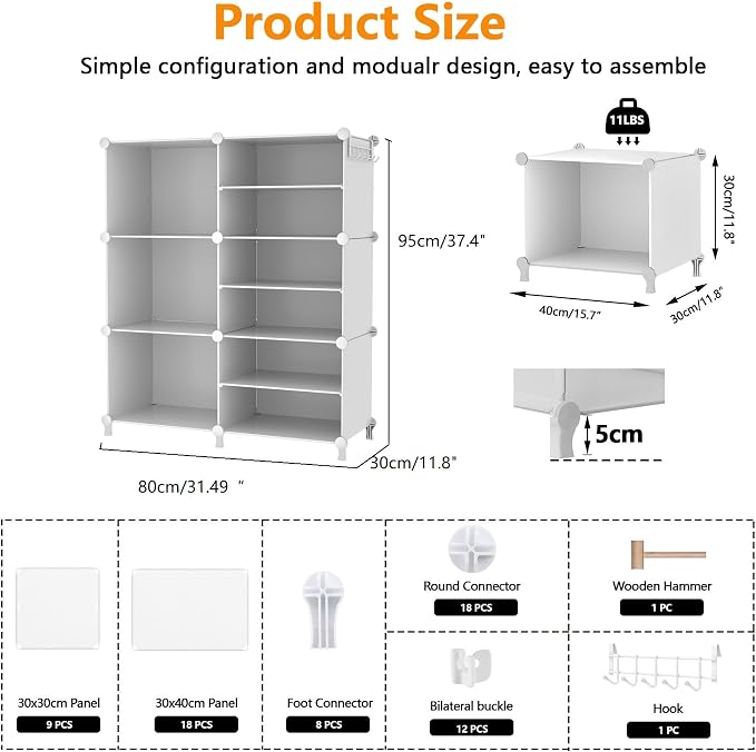 AWTATOS 6 Cube Closet Organizer Storage Shelves - Image 3