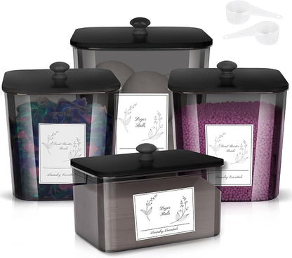 4 Pack Laundry Detergent Containers & Dryer Sheet Holder by Zingbee