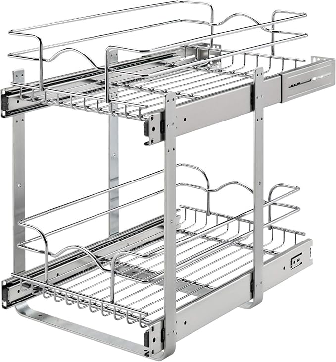 Rev-A-Shelf 2-Tier Kitchen Cabinet Pullout Shelf and Drawer Organizer Slide Out by Rev-A-Shelf