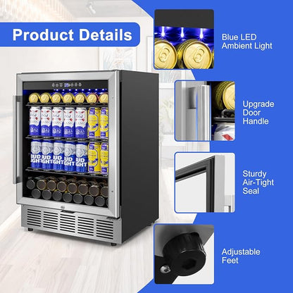 Beverage Refrigerator 24 inch-200 Can Drink Fridge - Image 6