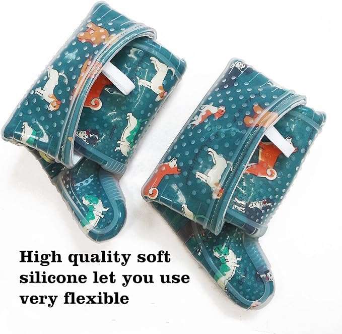 Oven Mitts Set of 2 with Transparent Clear Silicone Shell and Nice Dog Printing - Image 4