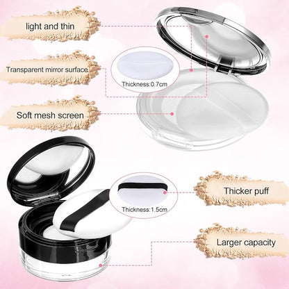 2 Pcs Loose Powder Containers, 0.7/0.17 Ounce Foundation Container Portable - Image 4