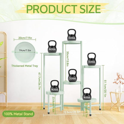 iDavosic.ly Plant Stand Indoor Outdoor, 6 Tier Corner Metal Flower Display - Image 3