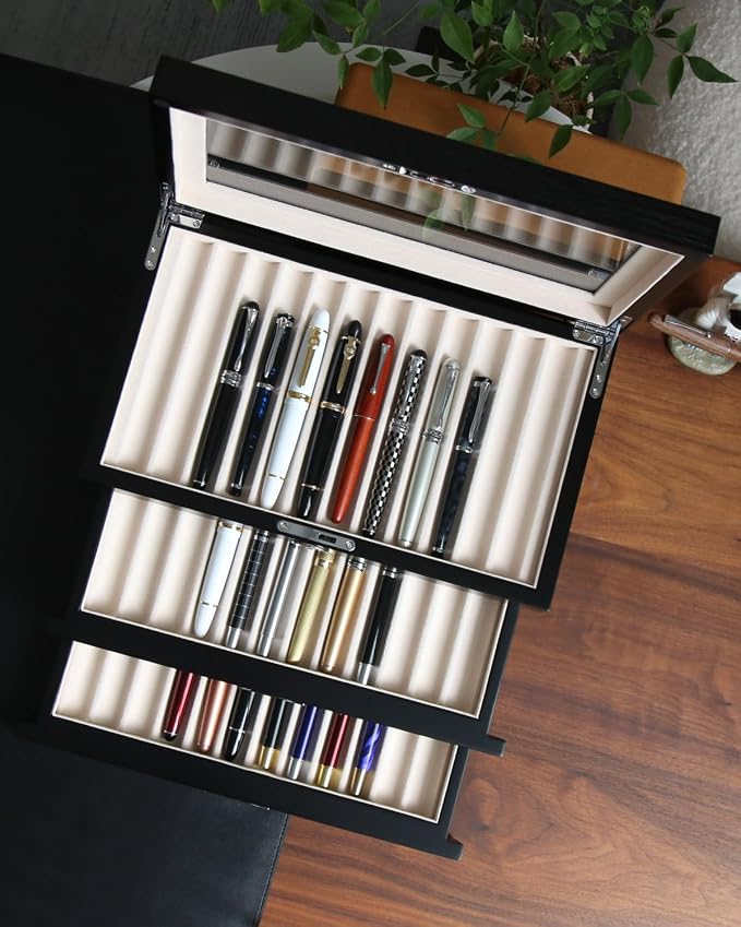 wood pen display case 36 slot Fountain pen Box storage Organizer - Image 8