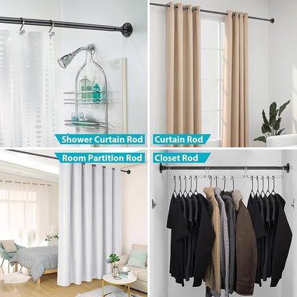 Closet Clothes Hanging Rod, 21-32 inch Adjustable Size, Screw Fixing Connection - Image 6