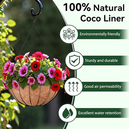 20 Inch Coco Liners for Planters, 3 Pack Hanging Basket Liners | Round Coco - Image 4