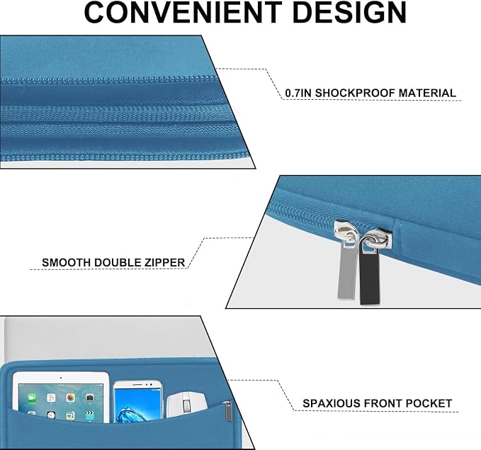 Laptop Case Sleeve 15.6 inch, Shockproof Protective Laptop Cover Briefcase - Image 3